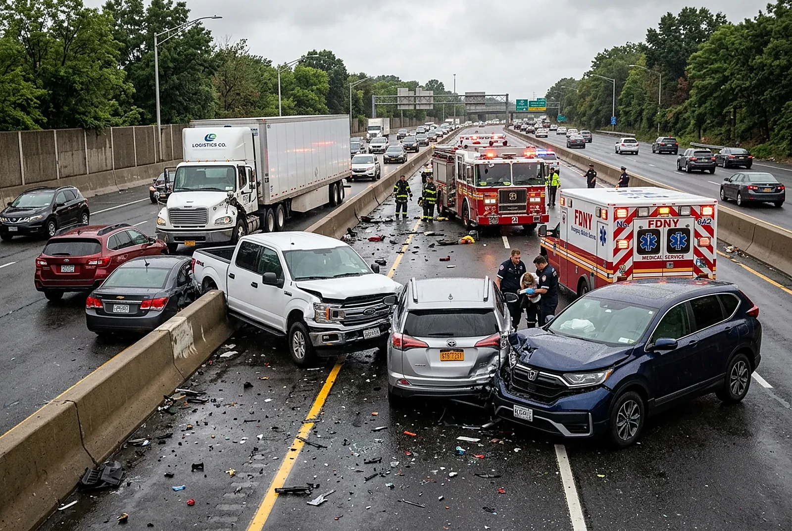 A multi vehicle collision on a Washington highway