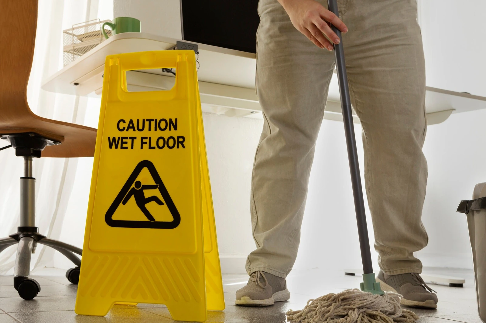 An unattended spill in a store